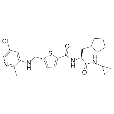 (S)-5-((5-chloro-2-methylpyridin-3-ylamino)methyl)-N-(3-cyclopentyl-1-(cyclopropylamino)-1-oxopropan-2-yl)thiophene-2-carboxamide