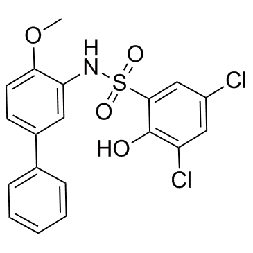 3,5-dichloro-2-hydroxy-N-(2-methoxy-5-phenylphenyl)benzenesulfonamide