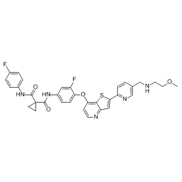 N-(3-fluoro-4-((2-(5-(((2-methoxyethyl)amino)methyl)pyridin-2-yl)thieno[3,2-b]pyridin-7-yl)oxy)phenyl)-N-(4-fluorophenyl)cyclopropane-1,1-dicarboxamide
