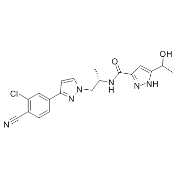 N-{(2S)-1-[3-(3-chloro-4-cyanophenyl)-1H-pyrazol-1-yl]propan-2-yl}-5-[(1RS)-1-hydroxyethyl]-1H-pyrazole-3-carboxamide