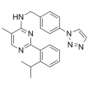 5-Methyl-2-(2-propan-2-ylphenyl)-N-[[4-(triazol-1-yl)phenyl]methyl]pyrimidin-4-amine