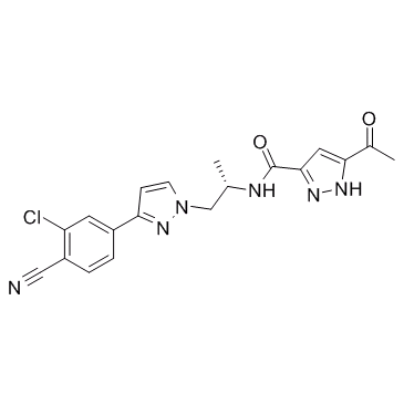 (S)-3-acetyl-N-(1-(3-(3-chloro-4-cyano-phenyl)-1H-pyrazol-1-yl)propan-2-yl)-1H-pyrazole-5-carboxamide