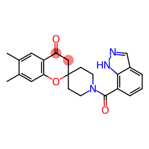 Spiro[2H-1-benzopyran-2,4'-piperidin]-4(3H)-one, 1'-(1H-indazol-7-ylcarbonyl)-6,7-diMethyl-