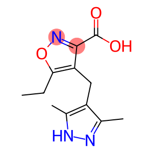 3-Isoxazolecarboxylic acid, 4-[(3,5-dimethyl-1H-pyrazol-4-yl)methyl]-5-ethyl-