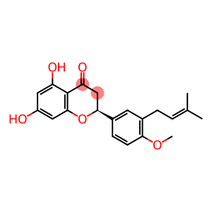 4H-1-Benzopyran-4-one, 2,3-dihydro-5,7-dihydroxy-2-[4-methoxy-3-(3-methyl-2-buten-1-yl)phenyl]-, (2S)-