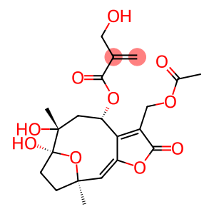 2-(Hydroxymethyl)-2-propenoic acid (4S,6R,7S,10R)-3-[(acetyloxy)methyl]-2,4,5,6,7,8,9,10-octahydro-6,7-dihydroxy-6,10-dimethyl-2-oxo-7,10-epoxy(11E)-cyclodeca[b]furan-4-yl ester