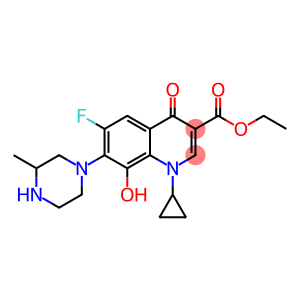 3-Quinolinecarboxylic acid, 1-cyclopropyl-6-fluoro-1,4-dihydro-8-hydroxy-7-(3-methyl-1-piperazinyl)-4-oxo-, ethyl ester