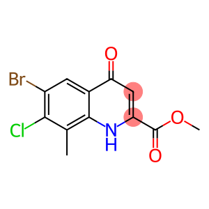 2-Quinolinecarboxylic acid, 6-bromo-7-chloro-1,4-dihydro-8-methyl-4-oxo-, methyl ester
