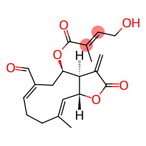2-Butenoic acid, 4-hydroxy-2-methyl-, (3aR,4R,6E,10E,11aR)-6-formyl-2,3,3a,4,5,8,9,11a-octahydro-10-methyl-3-methylene-2-oxocyclodeca[b]furan-4-yl ester, (2E)-