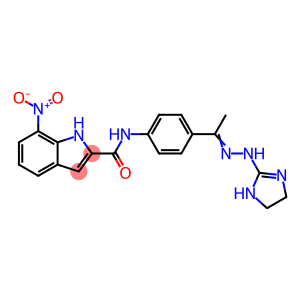 1H-Indole-2-carboxamide, N-[4-[1-[2-(4,5-dihydro-1H-imidazol-2-yl)hydrazinylidene]ethyl]phenyl]-7-nitro-