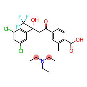 Benzoic acid, 4-[3-(3,5-dichlorophenyl)-4,4,4-trifluoro-3-hydroxy-1-oxobutyl]-2-methyl-, compd. with N,N-diethylethanamine (1:1)