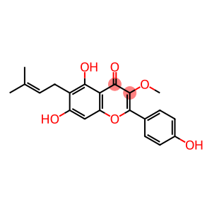 5,7-dihydroxy-2-(4-hydroxyphenyl)-3-methoxy-6-(3-methylbut-2-enyl)chromen-4-one