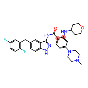 Benzamide, N-[5-[(2,5-difluorophenyl)methyl]-1H-indazol-3-yl]-4-(4-methyl-1-piperazinyl)-2-[(tetrahydro-2H-pyran-4-yl)amino]-