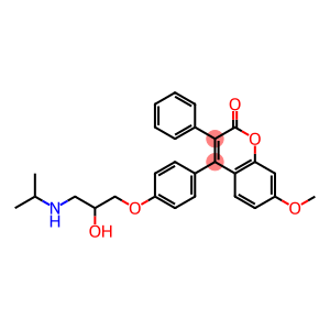 2H-1-Benzopyran-2-one, 4-[4-[2-hydroxy-3-[(1-methylethyl)amino]propoxy]phenyl]-7-methoxy-3-phenyl-
