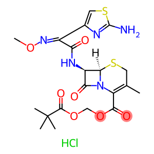 [(2,2-dimethylpropanoyl)oxy]methyl (6R,7R)-7-{[(2Z)-2-(2-amino-1,3-thiazol-4-yl)-2-(methoxyimino)acetyl]amino}-3-methyl-8-oxo-5-thia-1-azabicyclo[4.2.0]oct-2-ene-2-carboxylate hydrochloride