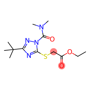 Acetic acid, ((1-((dimethylamino)carbonyl)-3-(1,1-dimethylethyl)-1H-1,2,4-triazol-5-yl)thio)-, ethyl ester