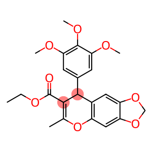 8H-1,3-Dioxolo(4,5-h)(1)benzopyran-7-carboxylic acid, 6-methyl-8-(3,4, 5-trimethoxyphenyl)-, ethyl ester
