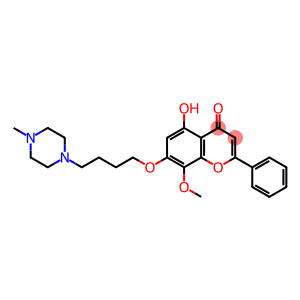 4H-1-Benzopyran-4-one, 5-hydroxy-8-methoxy-7-[4-(4-methyl-1-piperazinyl)butoxy]-2-phenyl-