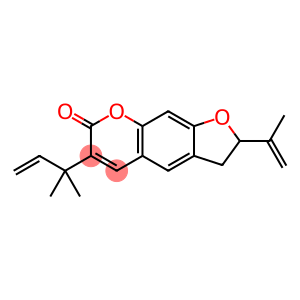 7H-Furo[3,2-g][1]benzopyran-7-one, 6-(1,1-dimethyl-2-propenyl)-2,3-dihydro-2-(1-methylethenyl)- (9CI)
