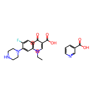 1-乙基-6-氟-4-氧代-7-(哌嗪-1-基)-1,4-二氢喹啉-3-羧酸吡啶-3-羧酸盐