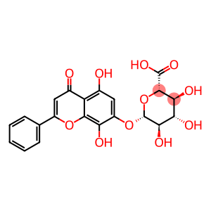 β-D-Glucopyranosiduronic acid, 5,8-dihydroxy-4-oxo-2-phenyl-4H-1-benzopyran-7-yl