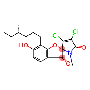 Spiro[benzofuran-2(3H),2'-[2H]pyrrole]-3,5'(1'H)-dione, 3',4'-dichloro-6-hydroxy-1'-methyl-7-[(4S)-4-methylhexyl]-, (2R)-