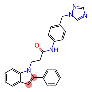 3-(2-phenyl-1H-indol-1-yl)-N-[4-(1H-1,2,4-triazol-1-ylmethyl)phenyl]propanamide