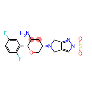 2R,3S,5R)-2-(2,5-Difluorophenyl)-5-[2-(methylsulfonyl)-2,6-dihydropyrrolo[3,4-c]pyrazol-5(4H)-yl]tetrahydro-2H-pyran-3-amine                                                         MK3102