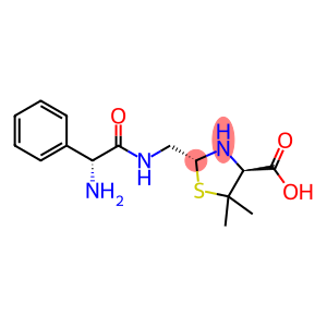 4-Thiazolidinecarboxylic acid, 2-[[[(2R)-2-amino-2-phenylacetyl]amino]methyl]-5,5-dimethyl-, (2R,4S)-