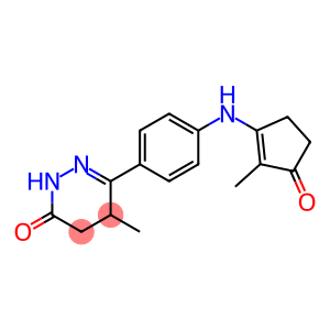 3(2H)-Pyridazinone, 4,5-dihydro-5-methyl-6-[4-[(2-methyl-3-oxo-1-cyclopenten-1-yl)amino]phenyl]-