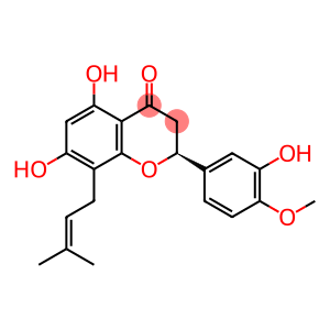 4H-1-Benzopyran-4-one, 2,3-dihydro-5,7-dihydroxy-2-(3-hydroxy-4-methoxyphenyl)-8-(3-methyl-2-buten-1-yl)-, (2S)-