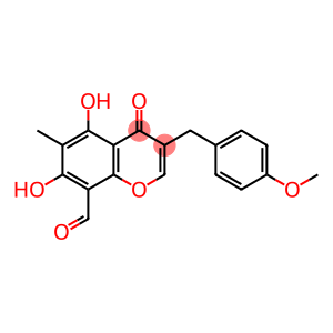 4H-1-Benzopyran-8-carboxaldehyde, 5,7-dihydroxy-3-[(4-methoxyphenyl)methyl]-6-methyl-4-oxo-