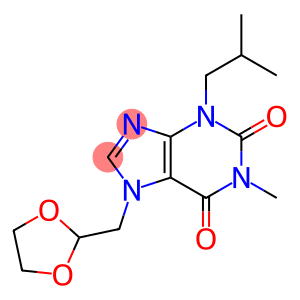 7-(1,3-dioxolan-2-ylmethyl)-1-methyl-3-(2-methylpropyl)-3,7-dihydro-1H-purine-2,6-dione