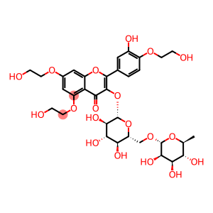 4H-1-Benzopyran-4-one, 3-[[6-O-(6-deoxy-α-L-mannopyranosyl)-β-D-glucopyranosyl]oxy]-5,7-bis(2-hydroxyethoxy)-2-[3-hydroxy-4-(2-hydroxyethoxy)phenyl]-