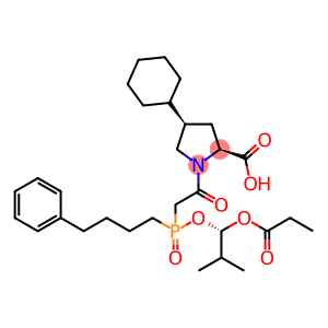 (2S,4R)-4-Cyclohexyl-1-[[(R)-[(1S)-2-methyl-1-(1-oxopropoxy)propoxy](4-phenylbutyl)phosphoryl]acetyl]pyrrolidine-2-carboxylic acid