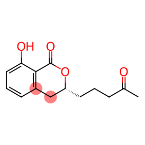 1H-2-Benzopyran-1-one, 3,4-dihydro-8-hydroxy-3-(4-oxopentyl)-, (3R)-