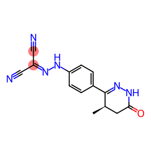 Mesoxalonitrile (-)-{p-[(R)-1,4,5,6-tetrahydro-4-methyl-6-oxo-3-pyridazinyl]phenyl}hydrazone