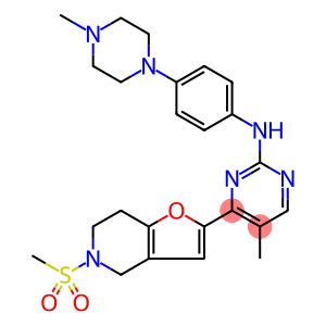 5-Methyl-N-[4-(4-methyl-1-piperazinyl)phenyl]-4-[4,5,6,7-tetrahydro-5-(methylsulfonyl)furo[3,2-c]pyridin-2-yl]-2-pyrimidinamine