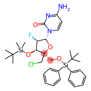 4-amino-1-((2R,3R,4R,5R)-4-((tert-butyldimethylsilyl)oxy)-5-(((tert-butyldiphenylsilyl)oxy)methyl)-5-(chloromethyl)-3-fluorotetrahydrofuran-2-yl)pyrimidin-2(1H)-one
