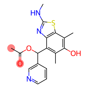 4-Benzothiazolemethanol, 6-hydroxy-5,7-dimethyl-2-(methylamino)-α-3-pyridinyl-, 4-acetate