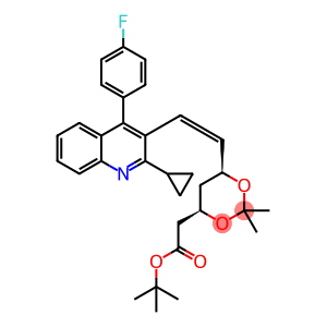 (3R,5S,6Z)-7-[2-环丙基-4-(4-氟苯基)-3-喹啉-基]-2,2-二甲基-1,3-二氧六环-6-庚烯酸叔丁酯