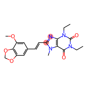 1H-Purine-2,6-dione, 3,7-dihydro-1,3-diethyl-8-(2-(7-methoxy-1,3-benzo dioxol-5-yl)ethenyl)-7-methyl-, (E)-