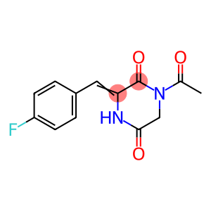 1-ACETYL-3-[(4-FLUOROPHENYL)METHYLENE]TETRAHYDRO-2,5-PYRAZINEDIONE