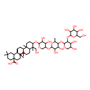 Olean-12-en-28-oic acid, 3-[(O-β-D-glucopyranosyl-(1→2)-O-β-D-xylopyranosyl-(1→4)-O-6-deoxy-α-L-mannopyranosyl-(1→4)-β-D-xylopyranosyl)oxy]-23-hydroxy-, (3β,4α)- (9CI)