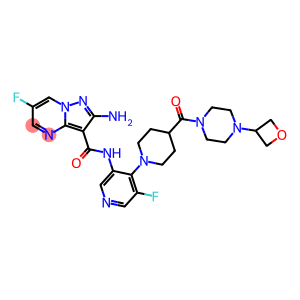 2-氨基-6-氟-N-(5-氟-4-(4-(4-(噁丁环烷-3-基)哌嗪-1-羰基)哌啶-1-基)吡啶-3-基)吡唑并[1,5-A]嘧啶-3-甲酰胺