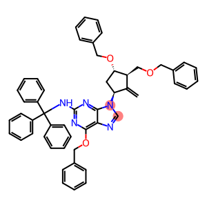 9H-Purin-2-amine, 9-[(1S,3R,4S)-2-methylene-4-(phenylmethoxy)-3-[(phenylmethoxy)methyl]cyclopentyl]-6-(phenylmethoxy)-N-(triphenylmethyl)-