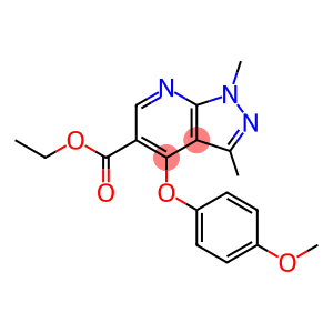 1,3-Dimethyl-5-(ethoxycarbonyl)-4-(4-methoxyphenoxy)-1H-pyrazolo[3,4-b]pyridine, 4-{[1,3-Dimethyl-5-(ethoxycarbonyl)-1H-pyrazolo[3,4-b]pyridin-4-yl]oxy}anisole