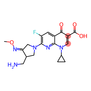 7-[(4E)-3-(aminomethyl)-4-(methoxyimino)pyrrolidin-1-yl]-1-cyclopropyl-6-fluoro-4-oxo-1,4-dihydro-1,8-naphthyridine-3-carboxylic acid methanesulfonate