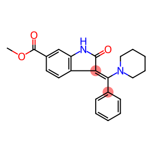 (3Z)-2,3-Dihydro-2-oxo-3-(phenyl-1-piperidinylmethylene)-1H-indole-6-carboxylic acid methyl ester