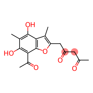 2,4-Pentanedione, 1-(7-acetyl-4,6-dihydroxy-3,5-dimethyl-2-benzofuranyl)-